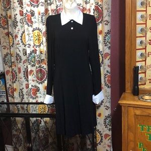 Stretchy black shirt dress